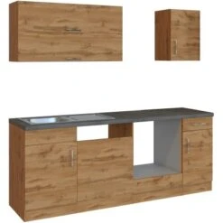 Held Möbel Küchenzeile Sorrento 210 Cm Wotaneiche-Wotaneiche Ohne E-Geräte -KüchenTraum 853288 11016600 3
