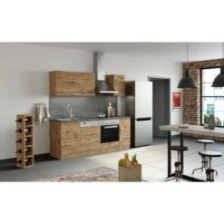 Held Möbel Küchenzeile Sorrento 210 Cm Wotaneiche-Wotaneiche Ohne E-Geräte -KüchenTraum 853288 11016600 9