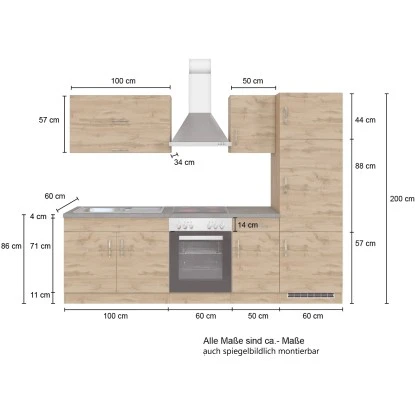 Held Möbel Küchenzeile Sorrento 270 Cm Anthrazit-Wotaneiche Ohne E-Geräte 4 Held Möbel Küchenzeile Sorrento 270 Cm Anthrazit-Wotaneiche Ohne E-Geräte – Bild 2