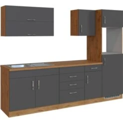 Held Möbel Küchenzeile Sorrento 270 Cm Anthr.-Wotaneiche Ohne E-Geräte -KüchenTraum 853323 11016600 3