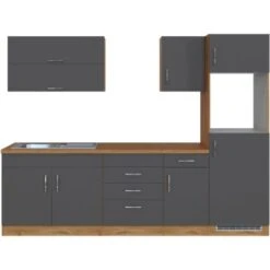 Held Möbel Küchenzeile Sorrento 270 Cm Anthr.-Wotaneiche Ohne E-Geräte -KüchenTraum 853323 11016600 4
