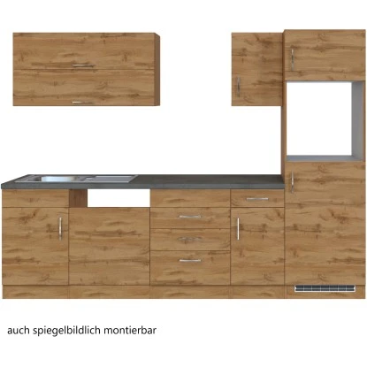Held Möbel Küchenzeile Sorrento 270 Cm Wotaneiche-Wotaneiche Ohne E-Geräte 5 Held Möbel Küchenzeile Sorrento 270 Cm Wotaneiche-Wotaneiche Ohne E-Geräte – Bild 3