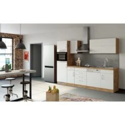 Held Möbel Küchenzeile Sorrento 270 Cm Weiß-Wotaneiche