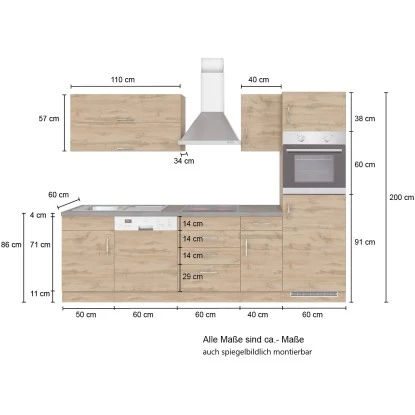 Held Möbel Küchenzeile Sorrento 270 Cm Weiß-Wotaneiche 8 Held Möbel Küchenzeile Sorrento 270 Cm Weiß-Wotaneiche – Bild 6
