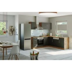 Held Möbel Küchenzeile Sorrento 210 Cm Anthrazit-Wotaneiche Ohne E-Geräte Winkel -KüchenTraum 853387 11016600 14