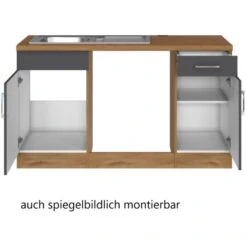 Held Möbel Küchenzeile Sorrento 210 Cm Anthrazit-Wotaneiche Ohne E-Geräte Winkel -KüchenTraum 853387 11016600 4