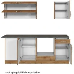 Held Möbel Küchenzeile Sorrento 210 Cm Wotaneiche-Wotaneiche O. E-Geräte Winkel -KüchenTraum 853388 11016600 3