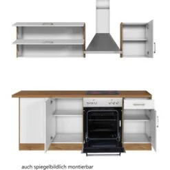 Held Möbel Küchenzeile Sorrento 210 Cm Weiß-Wotaneiche Winkel -KüchenTraum 853389 11016600 3