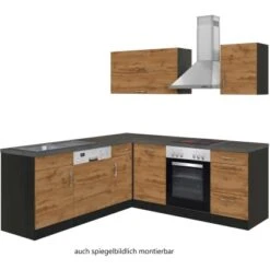 Held Möbel Küchenzeile Sorrento 210 Cm Wotaneiche-Grafit Winkel -KüchenTraum 853395 11016600 2