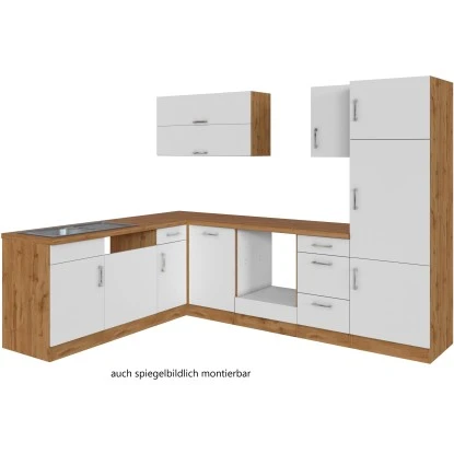 Held Möbel Küchenzeile Sorrento 210/ 270 Cm Weiß-Wotaneiche O. E-Geräte Winkel 4 Held Möbel Küchenzeile Sorrento 210/ 270 Cm Weiß-Wotaneiche O. E-Geräte Winkel – Bild 2