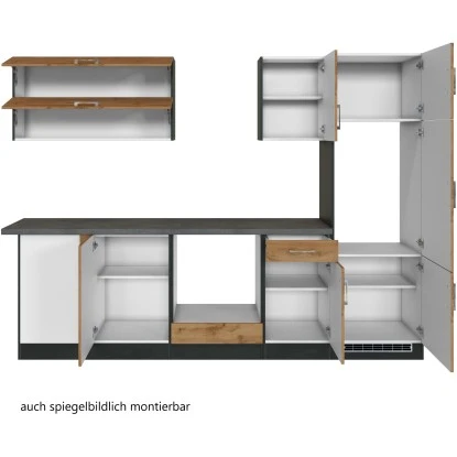 Held Möbel Küchenzeile Sorrento 210/ 270 Cm Wotaneiche-Grafit O. E-Geräte Winkel 5 Held Möbel Küchenzeile Sorrento 210/ 270 Cm Wotaneiche-Grafit O. E-Geräte Winkel – Bild 3