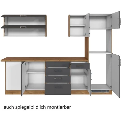 Held Möbel Küchenzeile Sorrento 210/270 Cm Anthra.-Wotaneiche O. E-Geräte Winkel 4 Held Möbel Küchenzeile Sorrento 210/270 Cm Anthra.-Wotaneiche O. E-Geräte Winkel – Bild 2