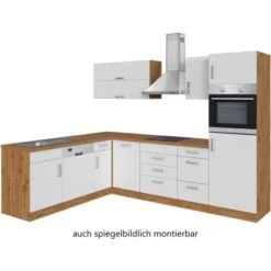 Held Möbel Küchenzeile Sorrento 210/ 270 Cm Weiß-Wotaneiche Winkel -KüchenTraum 853413 11016600 2