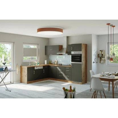 Held Möbel Küchenzeile Sorrento 210/ 270 Cm Anthrazit-Wotaneiche Winkel 11 Held Möbel Küchenzeile Sorrento 210/ 270 Cm Anthrazit-Wotaneiche Winkel – Bild 9