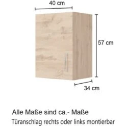 Held Möbel Hängeschrank Sorrento BxHxT 40 X 57 X 34 Cm Wotaneiche-Wotaneiche -KüchenTraum 853729 11016600 4