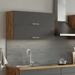 Held Möbel Klapphängeschrank Sorrento BxHxT 100x57x34 Cm Anthrazit-Wotaneiche -KüchenTraum 853744 11016600 7