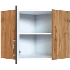 Held Möbel Eckhängeschrank Sorrento BxHxT 60 X 57 X 60 Cm Anthrazit-Wotaneiche -KüchenTraum 853756 11016600 3