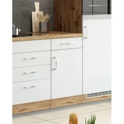 Held Möbel Unterschrank Sorrento 50 X 85 X 60 Cm Tür Schubk. + EL-B. Weiß-Wotan. -KüchenTraum 853760 11016600 13