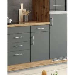 Held Möbel Unterschrank Sorrento 50 X 85 X 60 Cm Tür Schub. + EL-B. Anth.-Wotan. -KüchenTraum 853761 11016600 12