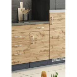 Held Möbel Unterschrank Sorrento 50 X 85 X 60 Cm Tür Schub. + EL-B. Wotan.-Graf. -KüchenTraum 853764 11016600 12