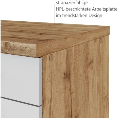 Held Möbel Auszugsschrank Sorrento 50 X 85 X 60 Cm Schubk. 2 Ausz. Weiß-Wotanei. 7 Held Möbel Auszugsschrank Sorrento 50 X 85 X 60 Cm Schubk. 2 Ausz. Weiß-Wotanei. – Bild 5