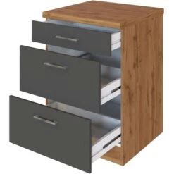 Held Möbel Auszugsschrank Sorrento 50 X 85 X 60 Cm Schubk. 2 Ausz. Anthr.-Wotan. -KüchenTraum 853781 11016600 3