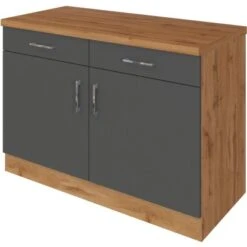 Held Möbel Unterschrank Sorrento 100x85x60 Cm 2 Schub. 1 EL-B. Anthr.-Wotan. -KüchenTraum 853799 11016600 2