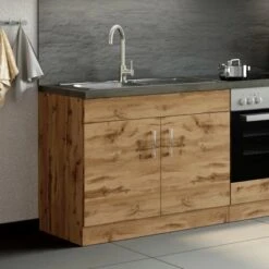 Held Möbel Spülenschrank Sorrento B100 X H85 X T60 Cm 2 Türen Wotaneiche -KüchenTraum 853819 11016600 13