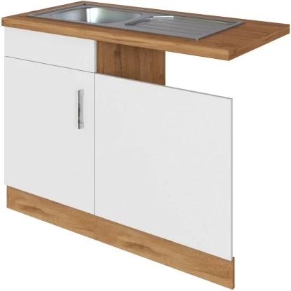 Held Möbel Spülzentrum Sorrento 110 X 85 X 60 Cm Tür Blende Sockel Weiß-W.eiche 4 Held Möbel Spülzentrum Sorrento 110 X 85 X 60 Cm Tür Blende Sockel Weiß-W.eiche – Bild 2