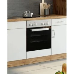 Held Möbel Herdumbau Sorrento B60 X H85 X T60 Cm Nische F. Ofen Weiß-Wotaneiche -KüchenTraum 853833 11016600 6