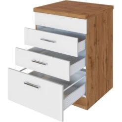 Held Möbel Kochfeldumbauschrank Sorrento 60 X 85 X 60 Cm 2 SK 1 AZ Weiß-Wotan. -KüchenTraum 853847 11016600 3