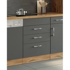 Held Möbel Kochfeldumbauschrank Sorrento 60 X 85 X 60 Cm 2 SK 1 AZ Anthr.-Wotan. -KüchenTraum 853848 11016600 5