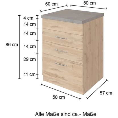 Held Möbel Kochfeldumbauschrank Sorrento 60 X 85 X 60 Cm 2 Schub. 1 Ausz. Wotan. 6 Held Möbel Kochfeldumbauschrank Sorrento 60 X 85 X 60 Cm 2 Schub. 1 Ausz. Wotan. – Bild 4