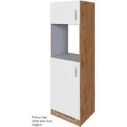 Held Möbel Ofen-Kühlschrankumbau Sorrento B60 X H200 X T60 Cm Weiß-Wotaneiche