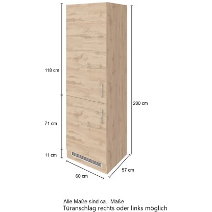 Held Möbel Kühl-Gefrierschrankumbau Sorrento B60 X H200 X T60 Cm Weiß-Wotanei. 6 Held Möbel Kühl-Gefrierschrankumbau Sorrento B60 X H200 X T60 Cm Weiß-Wotanei. – Bild 4