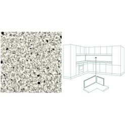 Küchenrückwand 296 Cm X 58,5 Cm Stein Weiß-Schwarz Steindekor (ST 21) -KüchenTraum 854818 picture 1