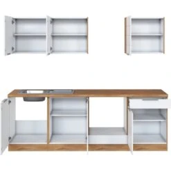 Held Möbel Küchenzeile 240 Cm Matt Weiß-Wotaneiche Ohne E-Geräte -KüchenTraum 866 11016600 1000.6291 2 4