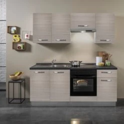 Marinelli Cucine Küchenzeile Bea 195 Cm Holzoptik - Weiß