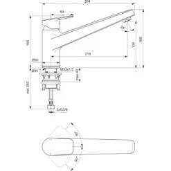 Ideal Standard Küchenarmatur Ceraplan Chrom -KüchenTraum 887477 3049 6