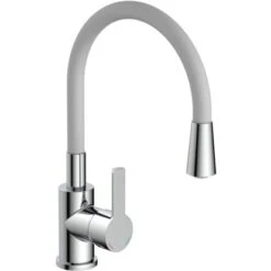 Eisl Spültischarmatur Mit Soft-Touch Schlauch Flexo Chrom-Hellgrau