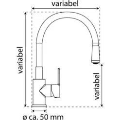 Eisl Spültischarmatur Edelstahloptik Flexo Hellgrau -KüchenTraum 9002560796554 2759 20
