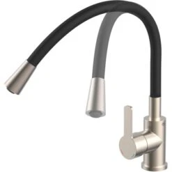 Eisl Spültischarmatur Edelstahloptik Flexo Schwarz -KüchenTraum 9002560796561 2759 4