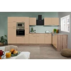 Respekta Winkelküche KBL370EYCMISGKE 370 Cm Cappuccino Eiche-York Nachbildung