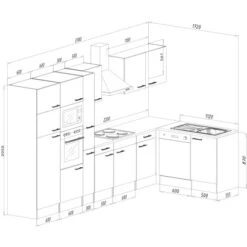 Respekta Winkelküche KBL370EYCMISGKE 370 Cm Cappuccino Eiche-York Nachbildung -KüchenTraum 91 4834 KBL370EYCMISGKE 03