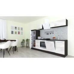 Respekta Premium Küchenzeile 280 Cm Weiß Hochglanz-Eiche Grau -KüchenTraum 927833 4384 1