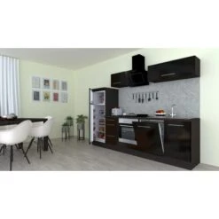 Respekta Premium Küchenzeile 280 Cm Schwarz Hochglanz-Eiche Grau 29 Respekta Premium Küchenzeile 280 Cm Schwarz Hochglanz-Eiche Grau -KüchenTraum 927835 4384 1