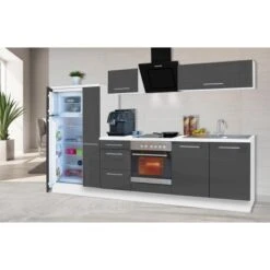 Respekta Premium Küchenzeile 300 Cm Grau Hochglanz-Weiß 21 Respekta Premium Küchenzeile 300 Cm Grau Hochglanz-Weiß -KüchenTraum 9278441 2929 RP300WGC 1