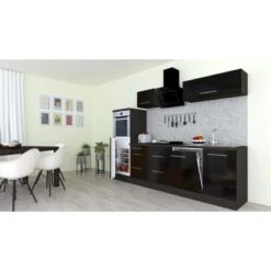 Respekta Premium Küchenzeile 280 Cm Hochbau Schwarz Hochglanz-Eiche Grau 21 Respekta Premium Küchenzeile 280 Cm Hochbau Schwarz Hochglanz-Eiche Grau -KüchenTraum 927986 4384 1