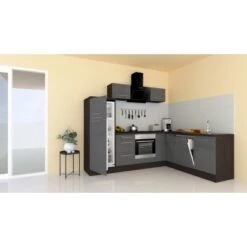 Respekta Premium Winkelküche 260 X 200 Cm Grau Hochglanz-Eiche Grau -KüchenTraum 928098 4384 1