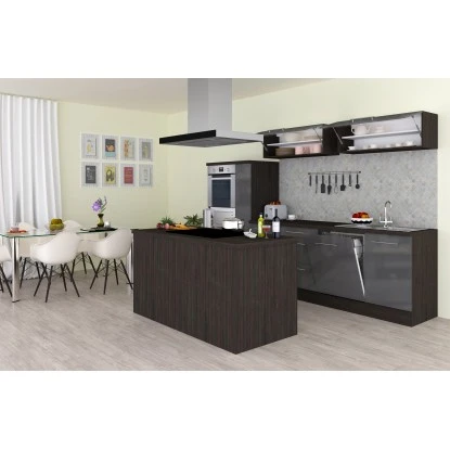 Respekta Premium Inselküche 310 Cm Grau Hochglanz-Eiche Grau 6 Respekta Premium Inselküche 310 Cm Grau Hochglanz-Eiche Grau – Bild 4